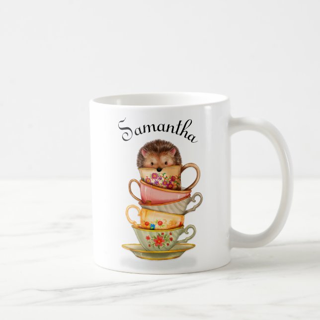 Hedgehog et Colorful Teacups Mug (Droite)
