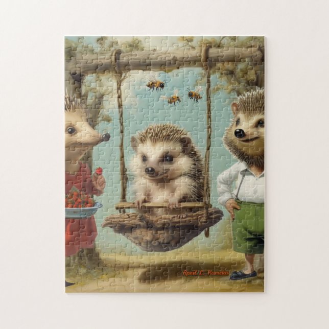 Hedgehog Family Puzzle (Vertical)