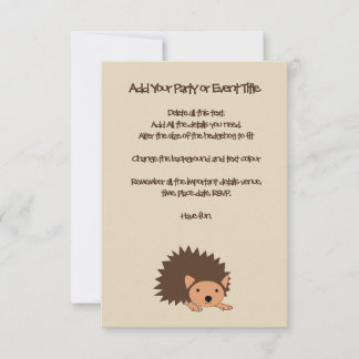 Hedgehog Fête des enfants ou Invitation Baby showe
