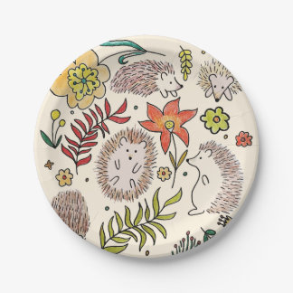 Hedgehog Field Paper Plate