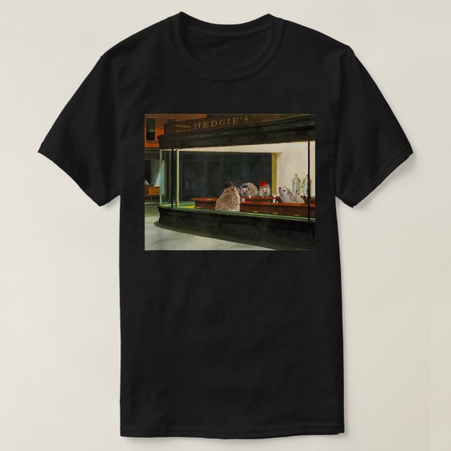 Hedgehog Fine Art Night Hogs funny Hedgehog Graphi T-Shirt (Design Front)