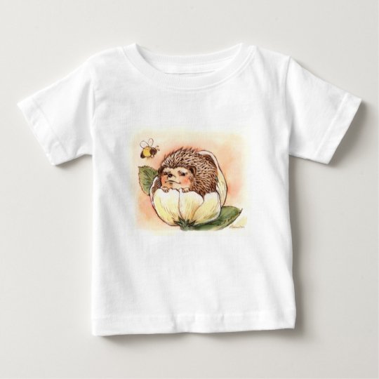 Hedgehog Flower Baby Watercolor Baby T-Shirt