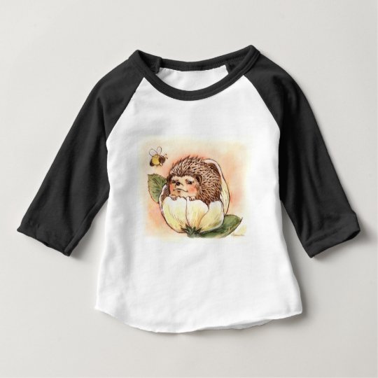 Hedgehog Flower Baby Watercolor Baby T-Shirt