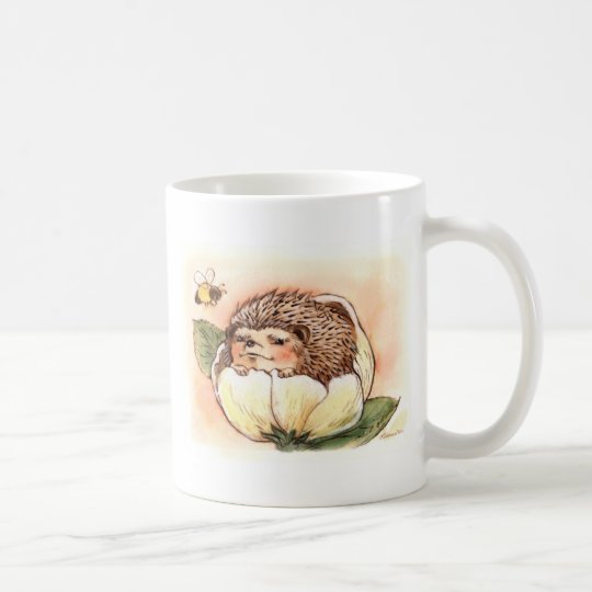 Hedgehog Flower Baby Watercolor Coffee Mug