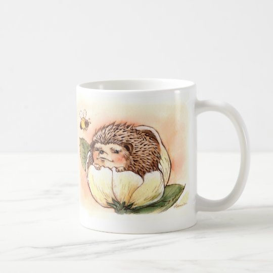 Hedgehog Flower Baby Watercolor Coffee Mug