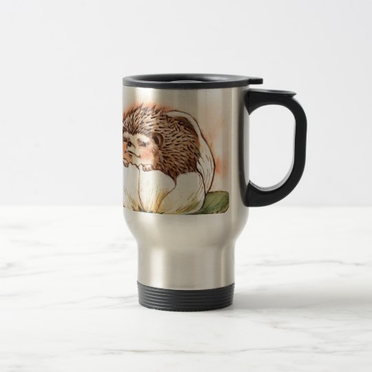 Hedgehog Flower Baby Watercolor Travel Mug