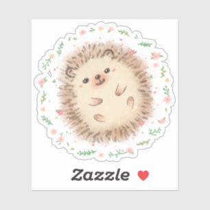 Hedgehog & Flowers Illustration
