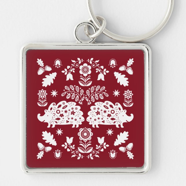Hedgehog Folk Art Keychain (Front)