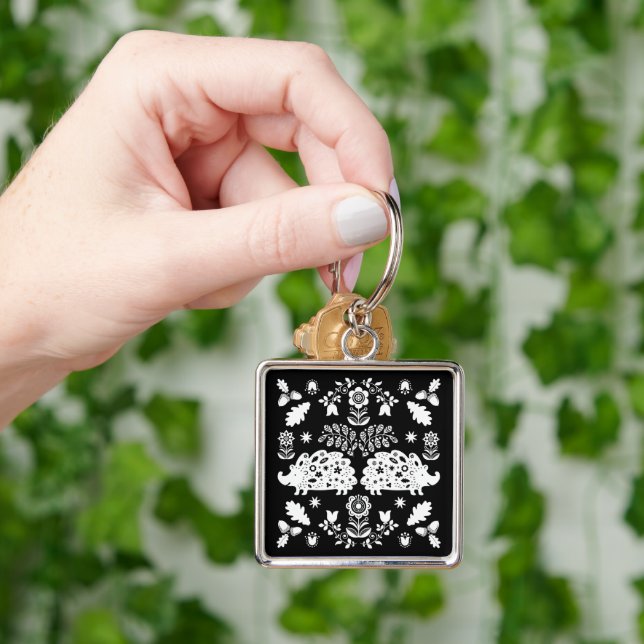 Hedgehog Folk Art Keychain (Hand)