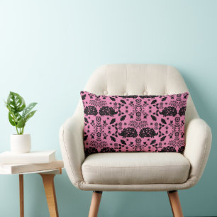 Hedgehog Folk Art Lumbar Pillow