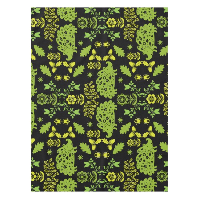 Hedgehog Folk Art Tablecloth (Front)