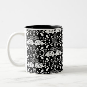 Hedgehog Folk Art Two-Tone Coffee Mug