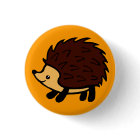 Hedgehog forest orange button