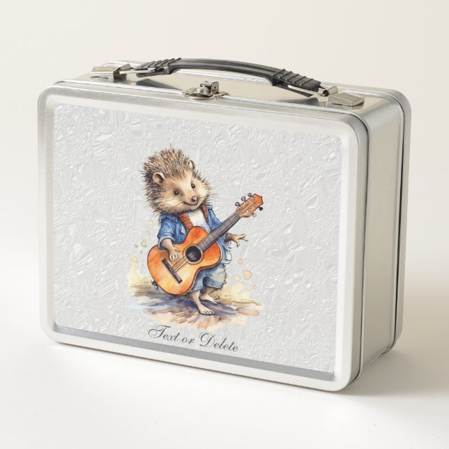 Hedgehog Guitar Metal Lunch Box (Front)