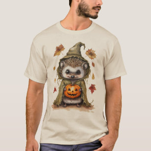 Hedgehog Halloween Fall    Cute Pumpkin & Autumn L T-Shirt