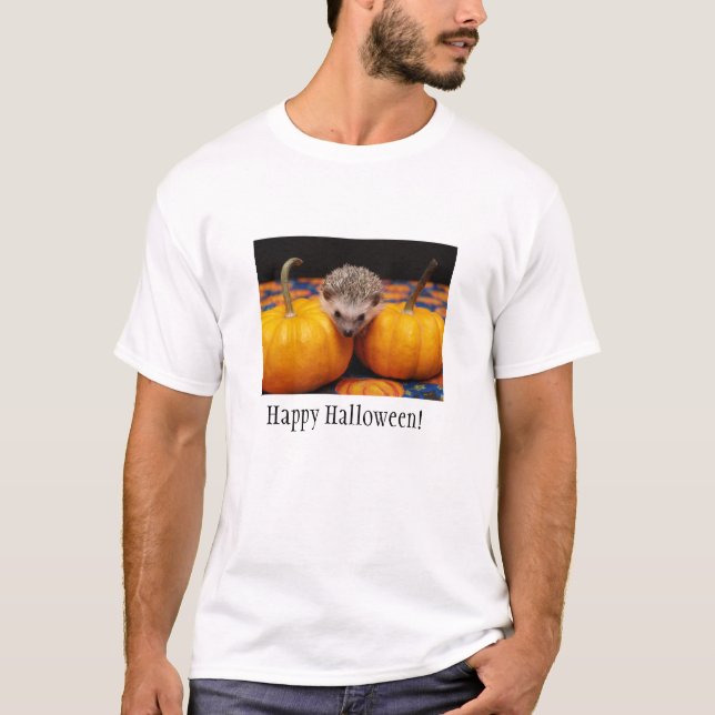 Hedgehog Halloween Greetings T-Shirt (Front)