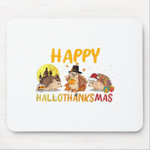 Hedgehog Happy Fall Autumn Christmas Halloween Tha Mouse Pad