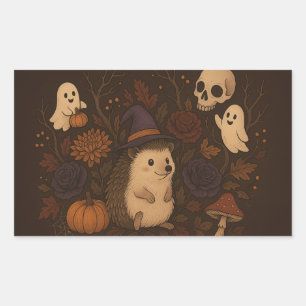 hedgehog haunted forrest 2 sticker