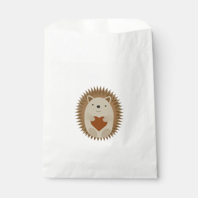 Hedgehog Heart Favour Bag (Front)