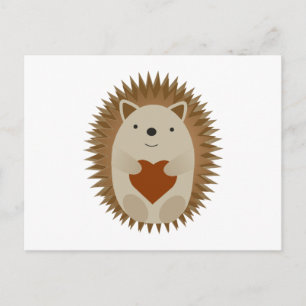 Hedgehog Heart Holiday Postcard
