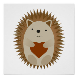 Hedgehog Heart Poster