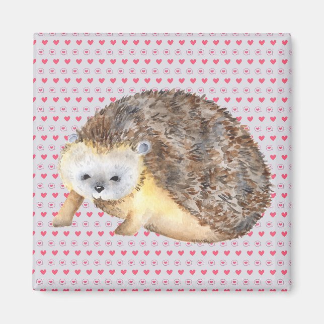 Hedgehog Hearts Magnet (Front)