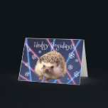 Hedgehog Holiday Card<br><div class="desc">What's more festive than a hedgehog on laser background?  Nothing. 
Your friends and family will be delighted to receive such a unique and fun card.</div>