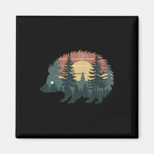 Hedgehog Hunting Hiking Outdoor Camping Forest Men Magnet