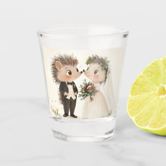 Hedgehog Illustration Short Glass