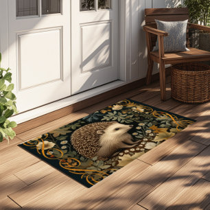 Hedgehog in the Forest William Morris style Doormat