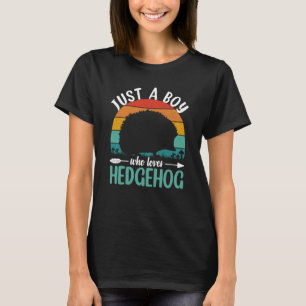 Hedgehog Just A Boy Who Loves Hedgehogs Retro Vint T-Shirt