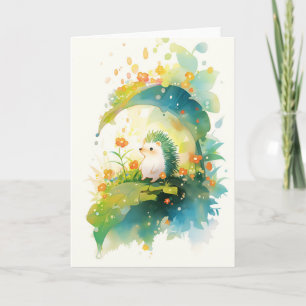 Hedgehog Leaf Hideaway Card
