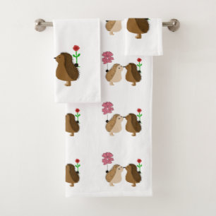 Hedgehog Love  Bath Towel Set