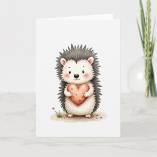 Hedgehog Love Heart Card
