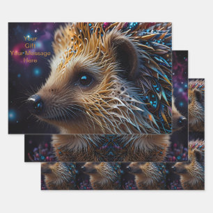 Hedgehog Love in Every Heartbeat  Wrapping Paper Sheet