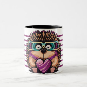 Hedgehog Love Mugshot Two-Tone Coffee Mug