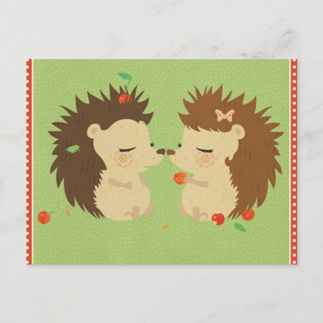 Hedgehog Love Postcard (Front)