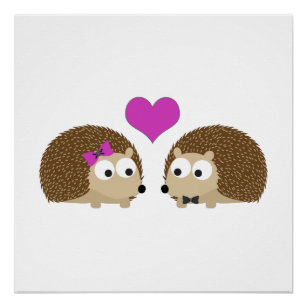 Hedgehog Love Poster