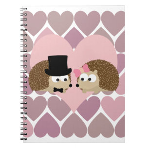 Hedgehog Love with Hearts Notebook
