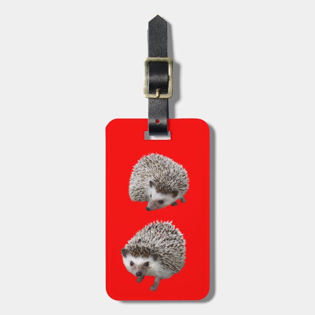 hedgehog luggage tag (Front Vertical)