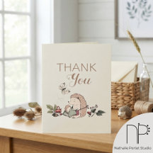 Hedgehog Mommy and Baby Folded Photo Card