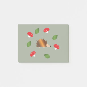 Hedgehog Mushrooms and Leave Post-it Notes