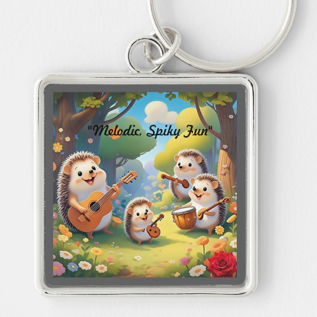 "Hedgehog Musical Troupe" Keychain (Front)