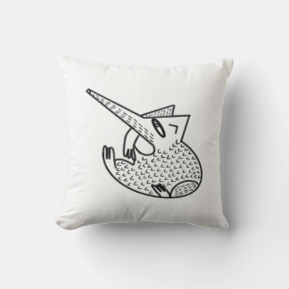 Hedgehog oldchool poster graphic style throw pillow