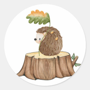Hedgehog on stump Sticker 