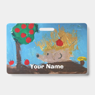 Hedgehog Painting Badge