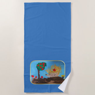 Hedgehog Painting Beach Towel