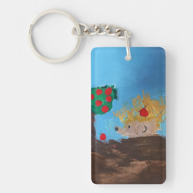 Hedgehog Painting Keychain (Front)