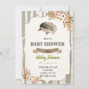 Hedgehog party invitation