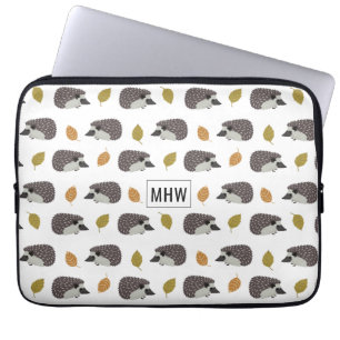Hedgehog Pattern custom monogram laptop sleeves